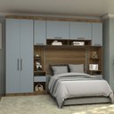 Ver imagem 1 de Guarda Roupa Dormitório Modulado Paris Casal Queen 1,58 M - Roupeiro Luciane M05:azul
