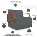 Ver imagem 3 de Kit 02 Poltronas Decorativa Orgânica Bruxelas K01 Bouclê Cinza - Lyam Decor