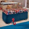 Puff Baú Recamier Cama Infantil Solteiro Homem Aranha Azul - 1