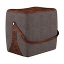 Ver imagem 2 de Puff para Sala de Estar em Linho Bag Marrom/Preto