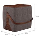 Ver imagem 3 de Puff para Sala de Estar em Linho Bag Marrom/Preto