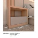 Ver imagem 3 de Cama Casal 1,48m Cabeceira e 2 Mesas Laterais Mdf sob Medida Cor:carvalho Malva com Titânio