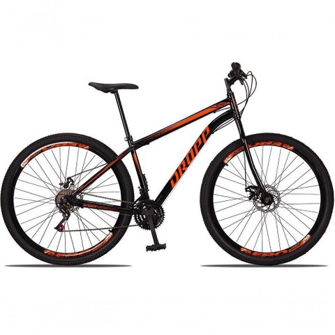 Bicicleta 29 Dropp Sport Aço 21 Marchas Freio a Disco Preto+laranja