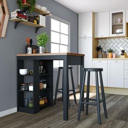 Bancada Cozinha Gourmet Ditália 3 Prateleiras CD-1022 cor:preto - 2