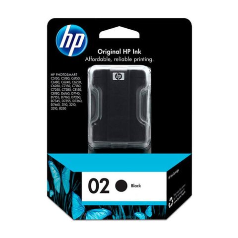 Cartucho de Tinta Hp 02 C8721a Wl Preto | C7280 C6180 D6160 C7180 | Original 10ml