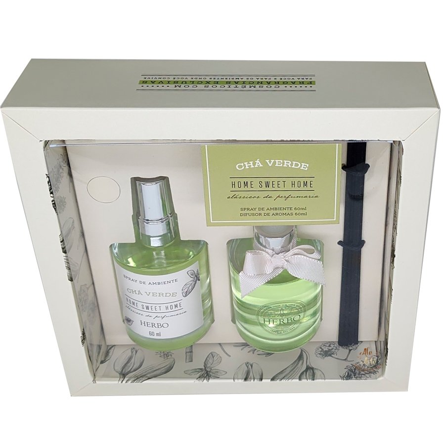 Caixa Presenteável com Difusor de Varetas e Home Spray Chá Verde, da Herbo - 2