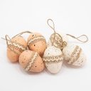 Ver imagem 1 de 12 Ovos de Páscoa Branco e Bege Enfeite Decorativo Pendente