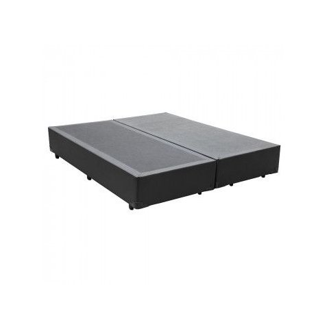 Cama Base Box King Bipartido Sintético Preto 27x193x203