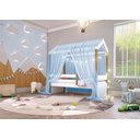 Ver imagem 4 de Cama Montessori Exclusiv com Fio de Luz Colchão e Voal Azul