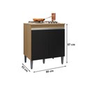 Ver imagem 2 de Balcão Cooktop Andréia com Tampo Amêndoa Preto Ajl Móveis