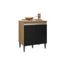 Ver imagem 3 de Balcão Cooktop Andréia com Tampo Amêndoa Preto Ajl Móveis
