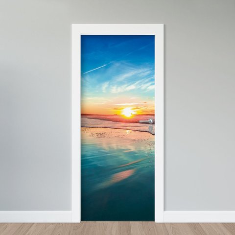 Adesivo de Porta - Paisagem Mar 2