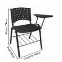 Ver imagem 3 de Cadeira Universitária Plástica (Canhoto) – Cor Preto – Realplast