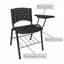 Ver imagem 2 de Cadeira Universitária Plástica (Canhoto) – Cor Preto – Realplast