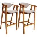 Ver imagem 1 de Kit 02 Banquetas Alta Para Cozinha Bancada Bar Sala de Jantar Fixa Cecília L02 Bouclê Creme - Lyam D