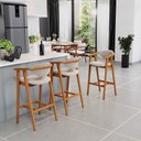 Ver imagem 2 de Kit 02 Banquetas Alta Para Cozinha Bancada Bar Sala de Jantar Fixa Cecília L02 Bouclê Creme - Lyam D