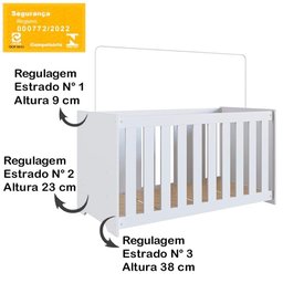 Berço com Mosquiteiro La001 Branco Comm Branco - 5