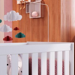 Berço com Mosquiteiro La001 Branco Comm Branco - 8