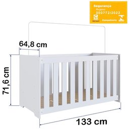 Berço com Mosquiteiro La001 Branco Comm Branco - 7