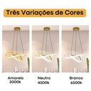 Ver imagem 2 de Lustre Luminaria Pendente Moderno para Sala de Estar Led Curve Infinito 40w 3 em 1 Bivolt
