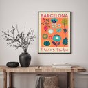 Ver imagem 2 de Quadro Poster Flores e Plantas - Barcelona 24x18cm:madeira Branca