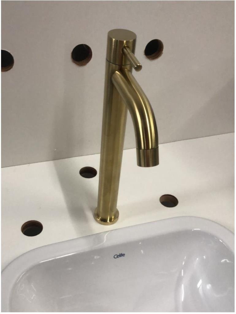 Torneira Banheiro Básica Dourada Gold Escovada Luxo Simples - 2