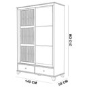 Ver imagem 6 de Guarda Roupa Solteiro Madeira Maciça 2 Portas Correr 2 Gavetas 141cm Aton S05 Ipê - Lyam Decor