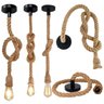 Luminaria Pendente Corda Sisal Kit 5 Uni Iluminaçao Sala Quarto Cozinha Recepçao Loja Casa Comercio  - 1