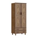Ver imagem 1 de Guarda-roupa Multiuso Flex Imbuia 2 Portas 2 Gavetas 3 Prateleiras Madeira Pinus - Cavazotto