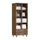 Ver imagem 3 de Guarda-roupa Multiuso Flex Imbuia 2 Portas 2 Gavetas 3 Prateleiras Madeira Pinus - Cavazotto