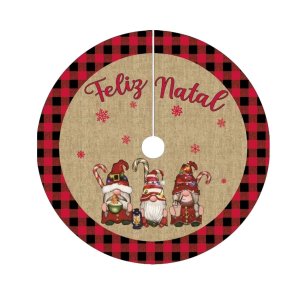 Saia Tapete Base Árvore de Natal Modelo 2 Decoração Papai Noel Enfeite Natalino Luxo Luvinco