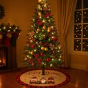 Ver imagem 6 de Saia Tapete Base Árvore de Natal Modelo 2 Decoração Papai Noel Enfeite Natalino Luxo Luvinco