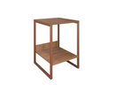 Ver imagem 2 de Mesa de Cabeceira Cama Lateral para Quarto Base Ferro Cobre Tampo Amêndoa