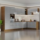 Ver imagem 1 de Armário de Cozinha Completa de Canto 546cm Rustic/Cinza Lux Madesa 05