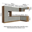 Ver imagem 4 de Armário de Cozinha Completa de Canto 546cm Rustic/Cinza Lux Madesa 05