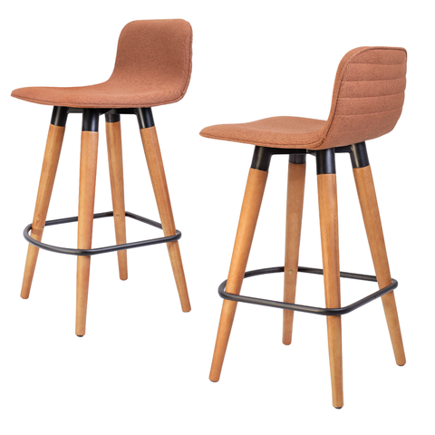 2 Meia Banquetas Línea Soft P/ Ilha Bar e Bancadas Terracota