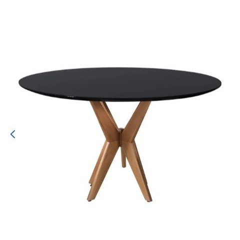 Mesa de Jantar Base Estrela Tampo Preto 100cm  ***SOMENTE A MESA, SEM AS CADEIRAS