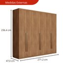 Ver imagem 3 de Guarda Roupa Casal Bellagio com 6 Portas e 6 Gavetas Una Mobília