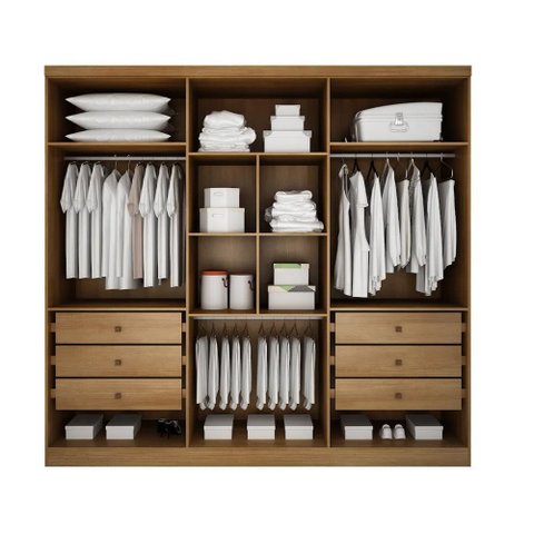 Guarda Roupa Casal Bellagio com 6 Portas e 6 Gavetas Una Mobília