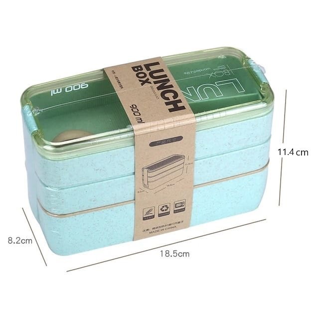 Marmita Fitness Lunch Box 900ml 3 Divisórias Cor Verde - 4