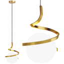 Ver imagem 1 de Luminária Pendente Teto 160cm Jabuticaba Globo Vidro 15cm Metal E27 Gimpo Kjdd-e-061:dourado