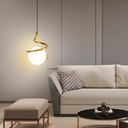 Ver imagem 2 de Luminária Pendente Teto 160cm Jabuticaba Globo Vidro 15cm Metal E27 Gimpo Kjdd-e-061:dourado