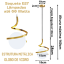 Ver imagem 6 de Luminária Pendente Teto 160cm Jabuticaba Globo Vidro 15cm Metal E27 Gimpo Kjdd-e-061:dourado