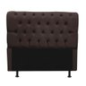 Kit Cabeceira + Calçadeira Baú Capitonê Livia 140cm Casal para Cama Box Corino Marrom - Gat Magazine - 3
