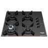 Cooktop a Gás Dako Turbo Glass 4 Bocas Tripla Chama Preto Bivolt - 3