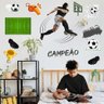 Adesivo de Parede Futebol Decorativo para Quarto e Sala Titulos Preto - 2