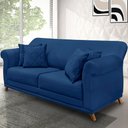 Ver imagem 5 de Sofá Decorativo 180cm 2 Lugares com 4 Almofadas Armstrong Suede Azul Marinho - Gran Belo