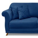 Ver imagem 7 de Sofá Decorativo 180cm 2 Lugares com 4 Almofadas Armstrong Suede Azul Marinho - Gran Belo