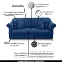 Ver imagem 3 de Sofá Decorativo 180cm 2 Lugares com 4 Almofadas Armstrong Suede Azul Marinho - Gran Belo