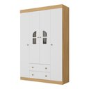 Ver imagem 2 de Guarda-roupa Infantil 122cm com Vidro 4 Portas e 2 Gavetas Amora Multimóveis Mp4509 Madeirado/